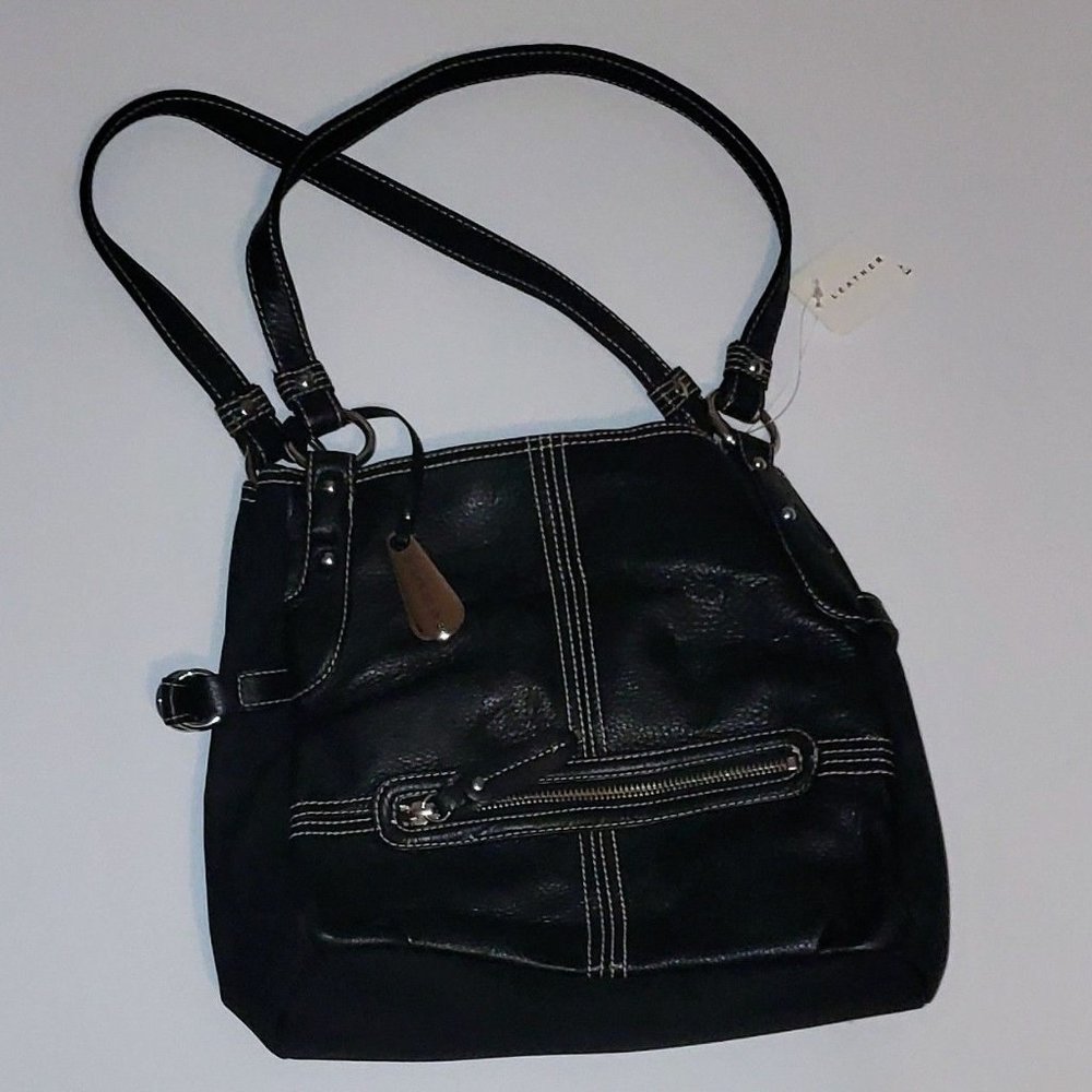 Franco Sarto Leather Black Shoulder Bag